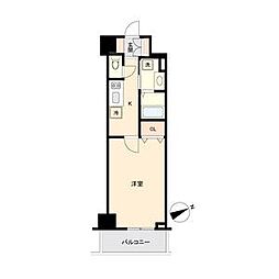 名古屋市営鶴舞線 鶴舞駅 徒歩9分の賃貸マンション 6階1Kの間取り