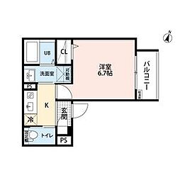 近鉄名古屋線 近鉄八田駅 徒歩6分の賃貸アパート 1階1Kの間取り
