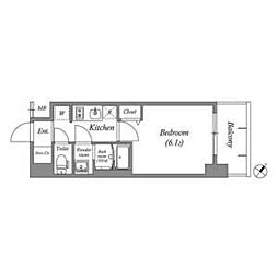 名古屋臨海高速あおなみ線 ささしまライブ駅 徒歩9分の賃貸マンション 9階1Kの間取り