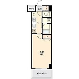 名古屋市営名城線 金山駅 徒歩8分の賃貸マンション 5階1Kの間取り
