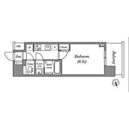 JR中央本線 鶴舞駅 徒歩8分の賃貸マンション 3階1Kの間取り