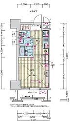プレサンス高畑ルミア 1Kの間取図画像