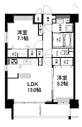 JR関西本線 名古屋駅 徒歩7分の賃貸マンション 7階2LDKの間取り