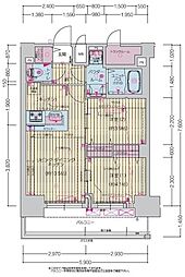 名古屋市営鶴舞線 上前津駅 徒歩4分の賃貸マンション 9階2LDKの間取り