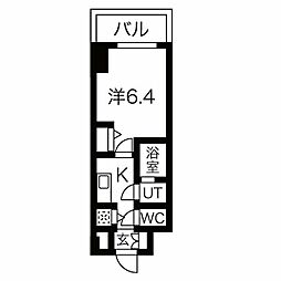 名古屋市営名城線 矢場町駅 徒歩8分の賃貸マンション 5階1Kの間取り