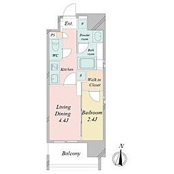 名古屋市営名城線 矢場町駅 徒歩11分の賃貸マンション 6階2Kの間取り