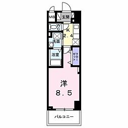 名古屋臨海高速あおなみ線 ささしまライブ駅 徒歩7分の賃貸マンション 4階1Kの間取り