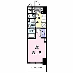 名古屋臨海高速あおなみ線 ささしまライブ駅 徒歩7分の賃貸マンション 3階1Kの間取り