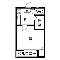 名古屋市営東山線 亀島駅 徒歩10分の賃貸アパート 2階1SKの間取り