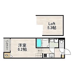 名古屋市営名港線 日比野駅 徒歩9分の賃貸アパート 1階1Kの間取り