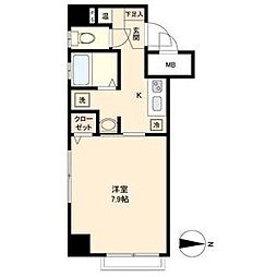 名古屋市営鶴舞線 伏見駅 徒歩5分の賃貸アパート 7階1Kの間取り