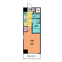名古屋市営桜通線 丸の内駅 徒歩6分の賃貸マンション 4階1Kの間取り