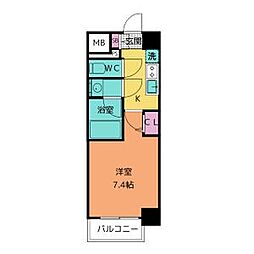 名古屋市営桜通線 丸の内駅 徒歩6分の賃貸マンション 8階1Kの間取り
