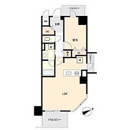 名古屋市営鶴舞線 鶴舞駅 徒歩9分の賃貸マンション 9階1LDKの間取り