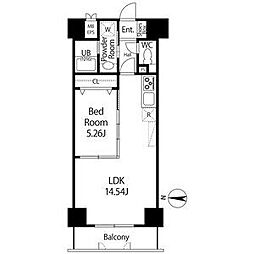 GRANDUKE正木 3階1LDKの間取り