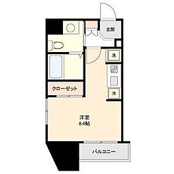 名古屋市営名城線 久屋大通駅 徒歩6分の賃貸マンション 2階ワンルームの間取り