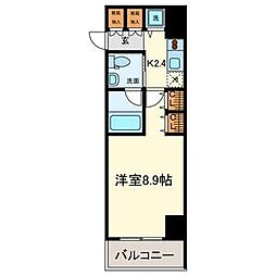 名古屋市営名城線 矢場町駅 徒歩6分の賃貸マンション 4階1Kの間取り