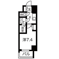 名古屋市営名城線 金山駅 徒歩5分の賃貸マンション 12階1Kの間取り