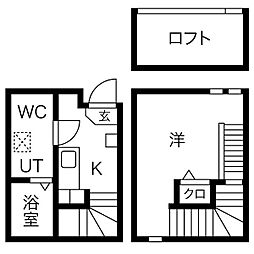 名古屋市営名城線 大曽根駅 徒歩9分の賃貸アパート 2階1SKの間取り