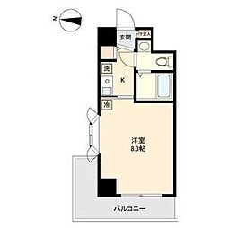 名古屋市営東山線 栄駅 徒歩8分の賃貸アパート 4階ワンルームの間取り