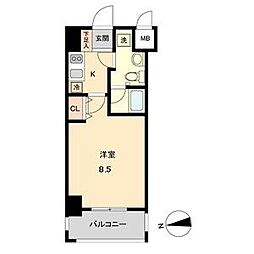 名古屋市営名城線 上前津駅 徒歩6分の賃貸マンション 8階1Kの間取り