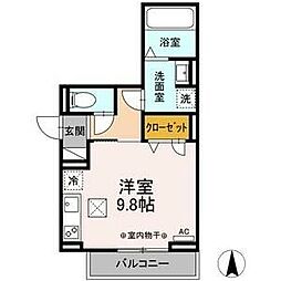 名古屋市営鶴舞線 庄内通駅 徒歩7分の賃貸アパート 1階ワンルームの間取り
