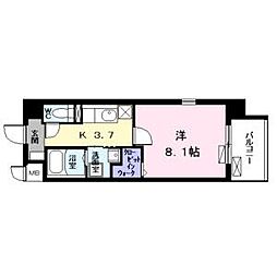 名古屋市営東山線 新栄町駅 徒歩7分の賃貸マンション 3階1Kの間取り