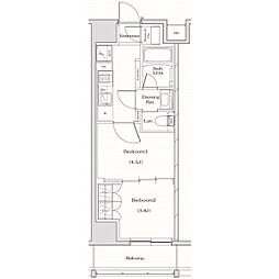 ザ・パークハビオ名古屋松原 5階2Kの間取り