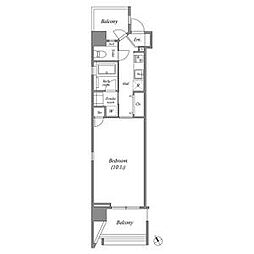 名古屋市営東山線 新栄町駅 徒歩8分の賃貸マンション 6階1Kの間取り