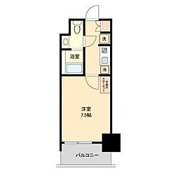 名古屋市営東山線 伏見駅 徒歩6分の賃貸マンション 5階1Kの間取り