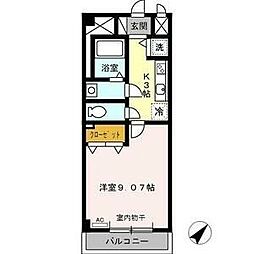 名古屋市営東山線 新栄町駅 徒歩5分の賃貸マンション 4階1Kの間取り