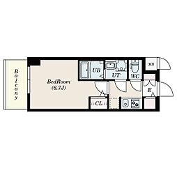 JR東海道本線 熱田駅 徒歩6分の賃貸マンション 6階1Kの間取り