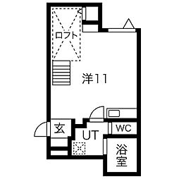 名古屋市営名城線 熱田神宮伝馬町駅 徒歩3分の賃貸アパート 1階ワンルームの間取り