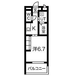 名古屋市営名城線 熱田神宮伝馬町駅 徒歩2分の賃貸マンション 11階1Kの間取り