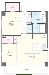 名鉄名古屋本線 栄生駅 徒歩5分の賃貸マンション 1階2LDKの間取り