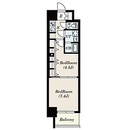 名古屋市営名港線 六番町駅 徒歩6分の賃貸マンション 5階2Kの間取り