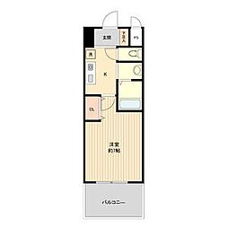 JR東海道本線 金山駅 徒歩3分の賃貸マンション 3階1Kの間取り