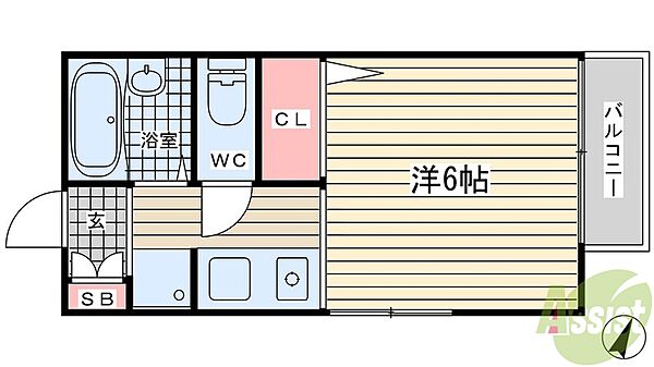 セジュール宝泉 ｜兵庫県神戸市垂水区泉が丘3丁目(賃貸アパート1R・2階・20.04㎡)の写真 その2