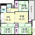 神陵台北住宅64号棟4階4.8万円