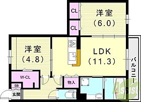 夢  ｜ 兵庫県明石市沢野南町3丁目8-2（賃貸アパート2LDK・1階・58.12㎡） その2