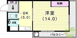 グリーンヒル清水が丘 1DKの間取図画像