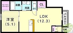 ネットケー垂水 1LDKの間取図画像