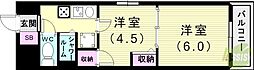 キャッスルコート2 2Kの間取図画像