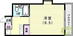 パサージュ西舞子 ワンルームの間取図画像