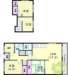 マリンハイム塩屋 4SLDKの間取図画像