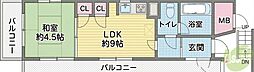 ボヌール向陽 1LDKの間取図画像