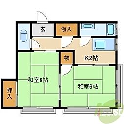 大手町マンション 2Kの間取図画像
