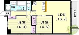 CREERRIVIERE3 2LDKの間取図画像
