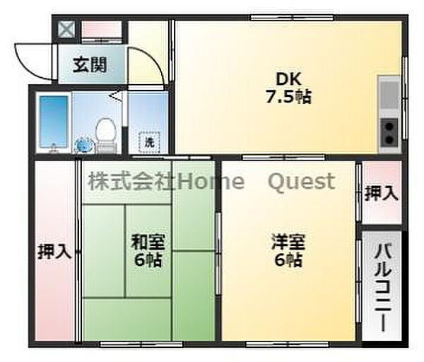 るなまんしょんI 302｜大阪府八尾市青山町5丁目(賃貸マンション2DK・3階・40.00㎡)の写真 その2