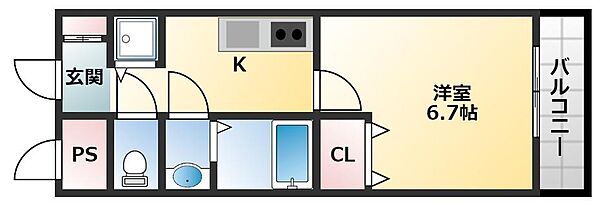 リバーサイド金岡五番館 612｜大阪府東大阪市金岡4丁目(賃貸アパート1K・6階・24.00㎡)の写真 その2